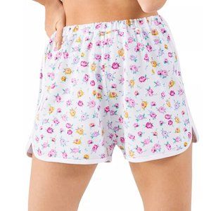 Stripe and Stare Womens Rose Garden Print Sleep Lounge Shorts XL White
